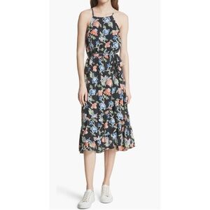 JOIE | $388 Floral Deme Dress in Caviar, Size Small